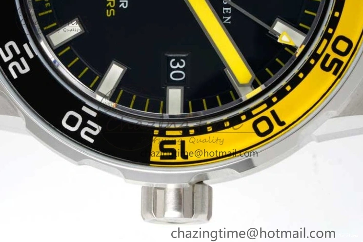 MIROTIME 0121 Bright Aquatimer Automatic SS RSF 1:1 Best Edition Black Yellow Dial on Black Rubber Strap A 7068